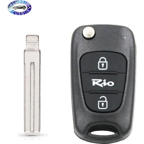 3 Buttons Flip Folding Key Shell Blank Remote Fob Case For Kia Rio