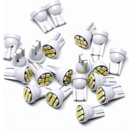 10x Super Brihgt White LED Bulb T10 W5W Car Interior dome light 12V auto Clearance License Plate Instrunment reading Lamps 5W5
