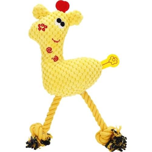 Legendog 1pc Bite Resistant Pet Toy Cartoon Plush Deer Shape Dog Teeth Training Toy Cat Chew Toys Pet Supplies