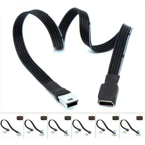 Mini USB 2.0 5pin Male to Female Extension Charging Data Charger Lead Extender Cable Mini usb cable 0.1m/0.2m/0.5m/0.8m
