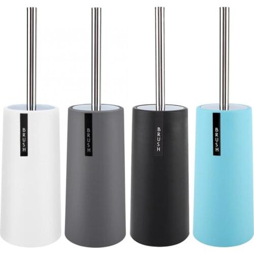 Simple Toilet Brush With Holder Stainless Steel Upgraded Handle Bathroom Cleaner Scrubber Set WC Toilet Cleaning Brush set