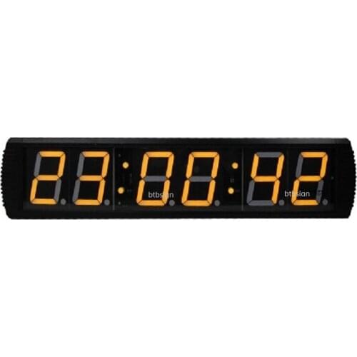 Yellow Color 4'' 6Digits LED Countdown Wall Clock Marathon Running Race Clock