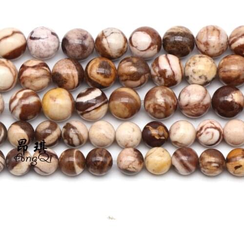 Natural Stone Australia Zebra Jaspers Round Loose Beads 4 6 8 10 12mm Pick Size Spacer Beads For Jewelry Making DIY Bracelets