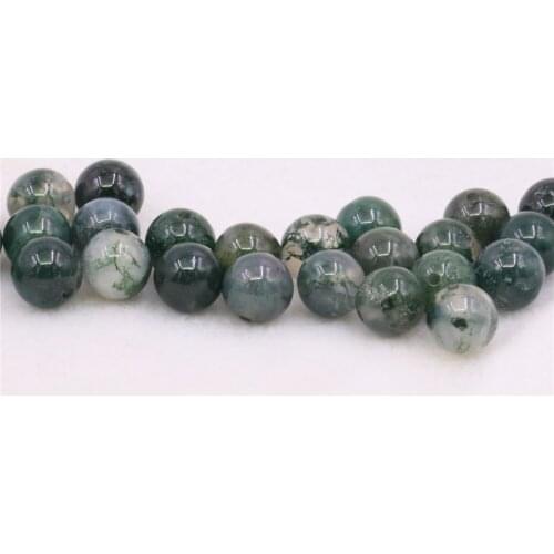 New Natural Round Beads Aquatic Agates 4-12mm Loose Stone Beads for Jewelry DIY Bracelet Necklace Accessories 15inch Y1117