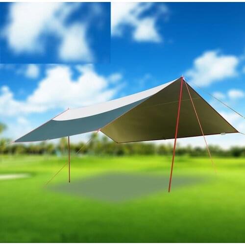 Outdoor Camping 8-10 People Canopy Tent Silver Coated UV Protection Barbecue Canopy Beach Activity Sunshade