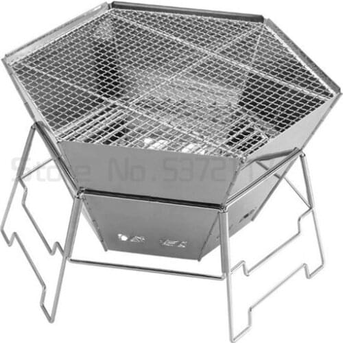 Barbecue rack outdoor household charcoal barbecue stove portable BBQ low foot fire folding rack