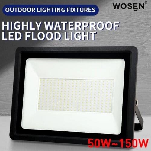 Flood Light Outdoor LED Floodlight 150W 100W 50W Waterproof Black 220V LED Exterior Garden Wall Street Lamp