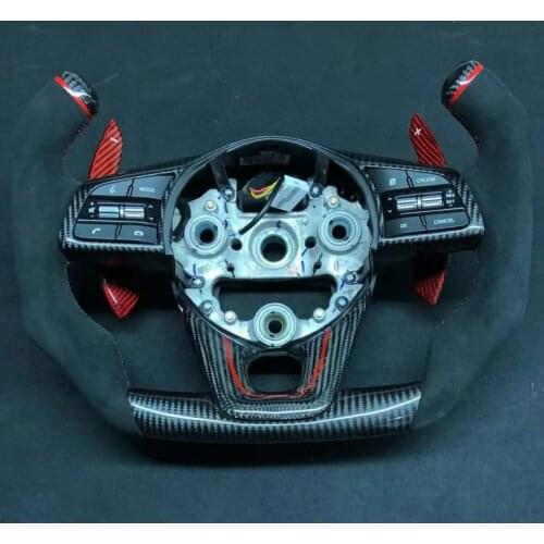 100% Real Carbon Fiber Cuatomized Steering Wheel Alcantara Leather Paddle for KIA Cerato 2017-2020