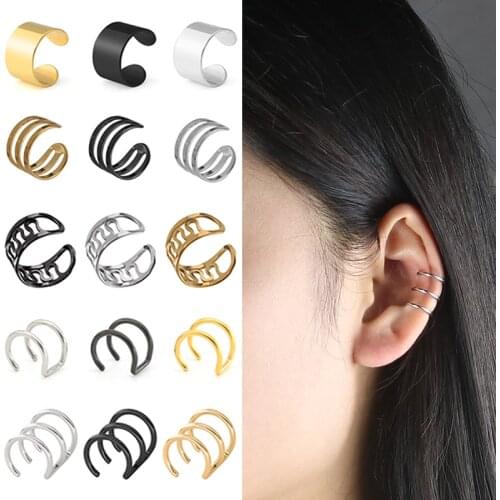 Cc Earrings Clips On Ears Fake Piercing Unusual Earrings For Teens Surgical Steel Male Earrings On Cartilage Earcuff For Women
