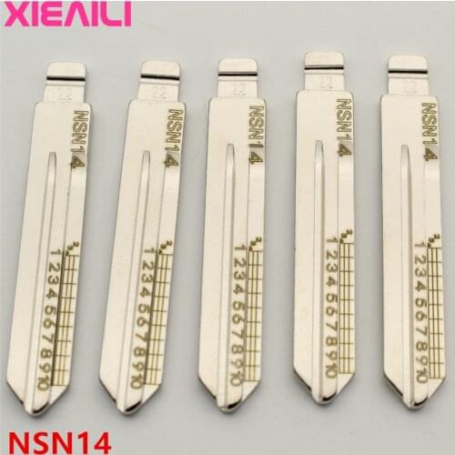 XIEAILI 50Pcs NO.22 NSN14 Engraved Line Key Blade Scale Shearing Teeth Uncut Key Blade For Nissan Tiida/Sunny S312