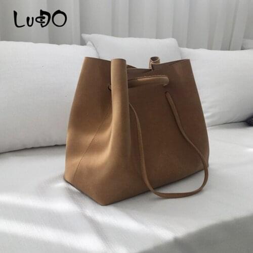 Retro Nubuck Leather Women Handbag Vintage Fashion Scrub Messenger Bag Ladies Larger Top-Handle Bag Design Female Shoulder Bag