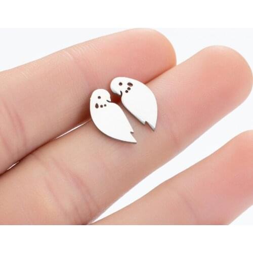 SMJEL Cute Animal Bird Earrings for Women Girls Fashion Earings Jewelry Stainless Steel Flamingo Magpie Stud Earring Small Gift