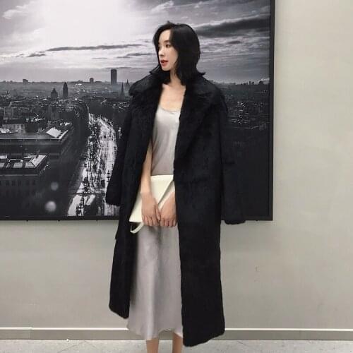 Winter Real Women Long Jacket 100% Rabbit Fur Coat Female Furry Jackets Abrigos Mujer Invierno 2020 TT016 KJ3217