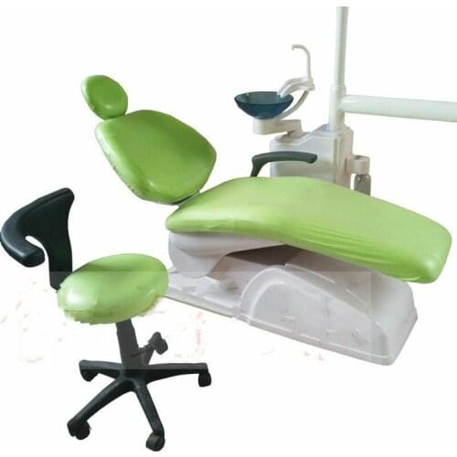 1Set Dental Unit Cover Cloth Dentist Chair Protector Sleeves PU Lether Apple Green