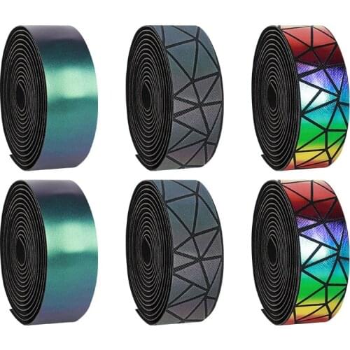 1Pair PU EVA Road Bike Handlebar Tape eflective Dazzle Shockproof Cycling Soft Anti-Slip Bicycle Bar Tape Wrap Bike Accessories