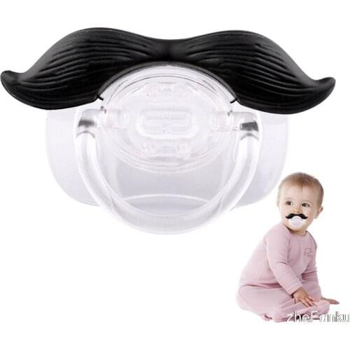 1pcs Spoof Beard Pacifier Food Grade Silicone Funny Baby Dummy Nipple Teethers Toddler Orthodontic Soothers Teat Baby Gift