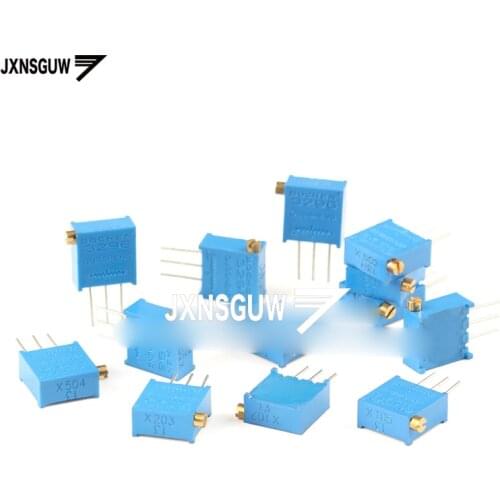 10PCS 3296X-50R 100R 200R 500R 2K 5K 10K 20K 50K 200K 500K 1M side adjustment/adjustable multi-turn potentiometer 3296X