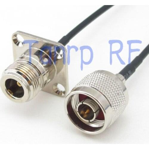 10PCS 8in N male plug to N female with 4 hole panel RF connector adapter 20CM Pigtail coaxial jumper cable RG174 extension cord