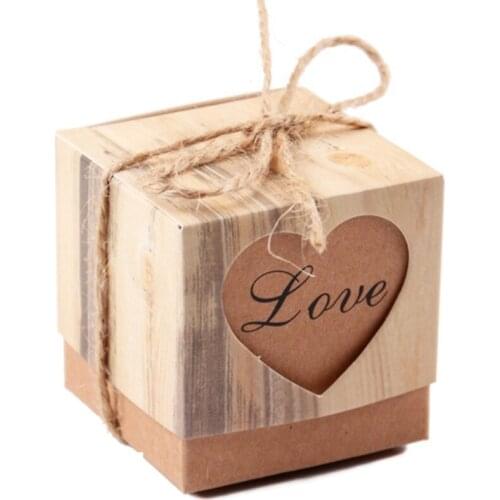 10Pcs Vintage Love Candy Box Bags For Children Gifts Wrapping Paper Boxes Cardboard Candy Favor Bags Valentines Day Gifts Box