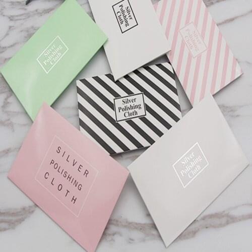 100pcs 10x6.5cm Stripe Design Silver Polish Clean Cloth Anti Tarnish Tools Wipe Maintain Silver Jewelry Special Polishing
