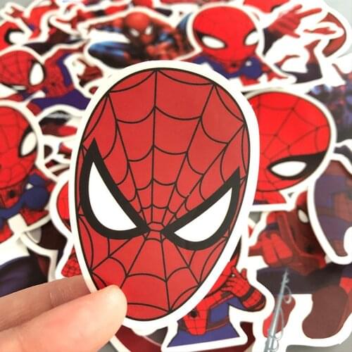 35 Pcs/set Disney Spiderman Waterproof Stickers Cartoon Anime Figure Marvel Multifunctional Stick Notebook Graffiti Sticker