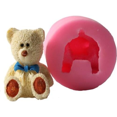 3d Bear Shape Silicone Candle Making Mold Soap Mold DIY Craft Mould Cake Topper Decoration Fondant Chocolate Gumpaste Mold