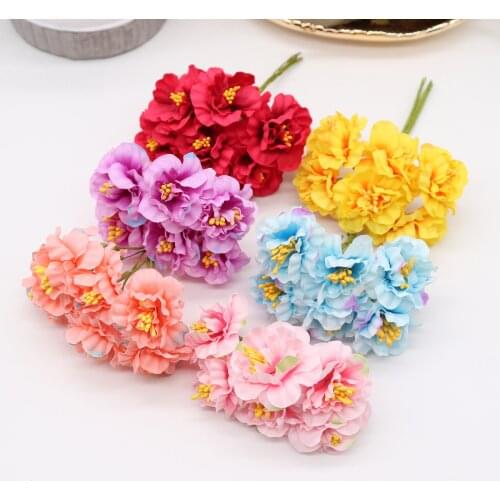 6pcs/lot artificial flower 4cm stamen chrysanthemum for wedding decoration DIY scrapbooking craft accessories flower