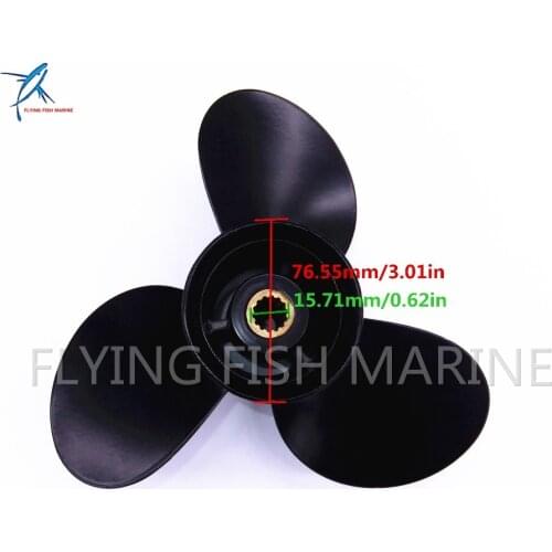 9.25x9 Boat Engine Aluminum Propeller for Tohatsu / Nissan 2-Stroke 9.9hp 12hp 15hp 18hp Outboard Motors 14P 9.25 x 9