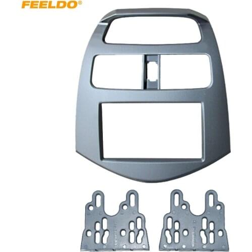 FEELDO Car 2Din Refitting Stereo Radio Fascia Frame For Chevrolet Spark Daewoo Matiz Holden Barina Dash Panel Frame Mount