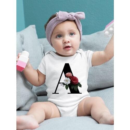 New Summer Hipster Graphic Infant Clothes Onesie Baby Girl Jumpsuits Funny Graphic Baby Boy Bodysuit A-Z Toddler Ropa De Debe