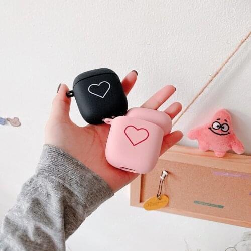 Earphone Case For Baseus W04 Case TWS Fashion Love Heart Matte Earphone Cover For Baseus W04 Pro Hard PC Headset Shell with Hook