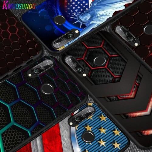 For Huawei P40 P30 P20 Pro Lite E Plus 5G Bright Black Phone Case Car Carbon fibre For Huawei P10 P9 P8 Lite Cover