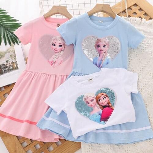 Disney Frozen Elsa Girls Dress Princess Costume Halloween Carnival Children Dress Kids Dresses for Girls Clothing Size 2-7Years