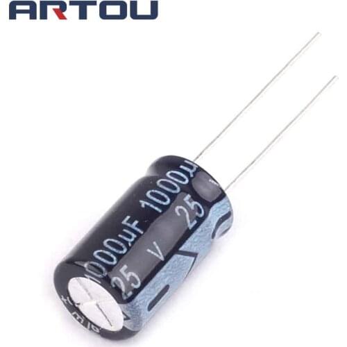 10PCS 1000UF 25V Electrolytic Capacitor 10x17mm