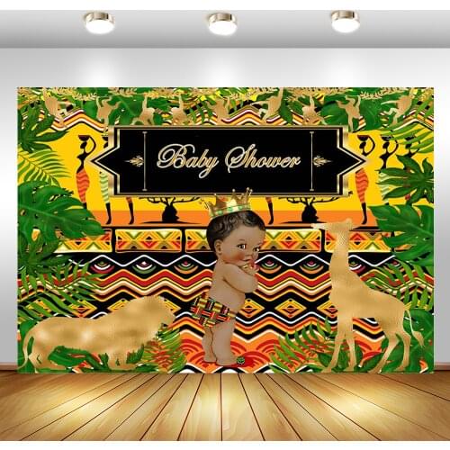 Jungle Safari Baby Shower Backdrop Woodland Boy Baby Shower Photography Background Dessert Table Decorations Props Banner Poster