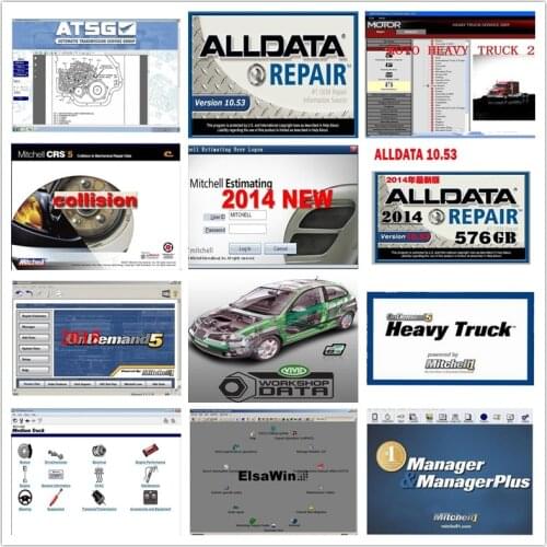 Hot sale Auto Repair software Alldata V10.53 & OD5 all data+mi..ll on-de...d 2015 atsg+elsawin in 1tb hdd usb3.0 diagnostic tool