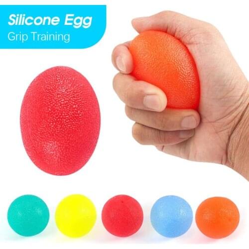 Hand Gripper Silicone Egg Fitness Hand Expander Strengthener Forearm Wrist Finger Exerciser Trainer Stress Relief Power Ball 1pc