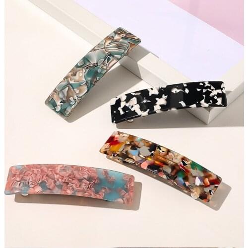 Colorful Barrette Hairgrips Geometric Hairpin Metal Acetate Leopard Hair Pin Clips 2021New Fashion Hairgrips for Hair Ornaments