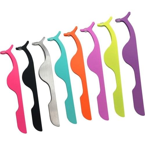 Lightweight Multifunctional False Eyelashes Stainless Steel Auxiliary Clip Tweezers Essential Tools for Beauty