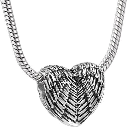 LKJ9990 Mini Cremation Urn - Feather Engraving Heart Shape Human/ Pet Ash Holder Keepsake Urns CREMATION JEWELRY PENDANT