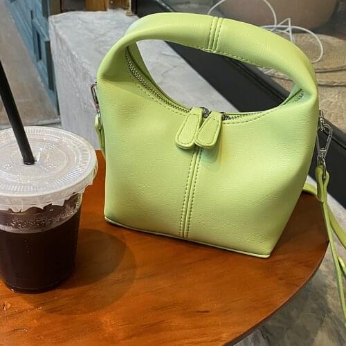 Fashion Pleated Soft PU Leather Single Shoulder Bag Women Dumpling Shape Clutch Solid Color Cloud Messenger Handbag
