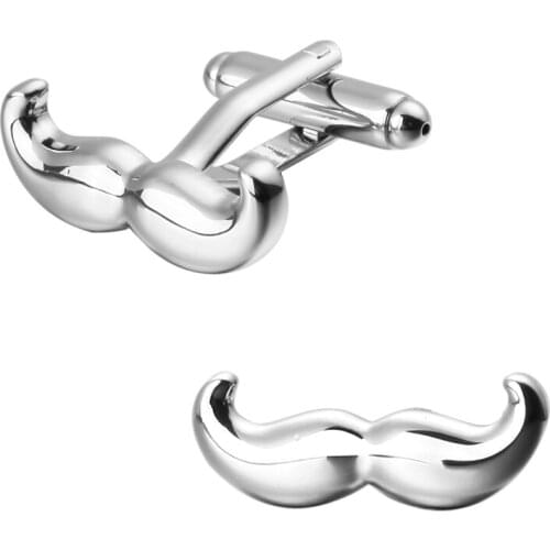 Fashion jewelry silvery beard man cufflinks French shirt sleeve cuff links