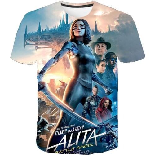 New Summer Fashion Couples Men Women Unisex Alita Battle Angel Funny T Shirt 3D Printed Casual Children Boy Girl Tee Tops