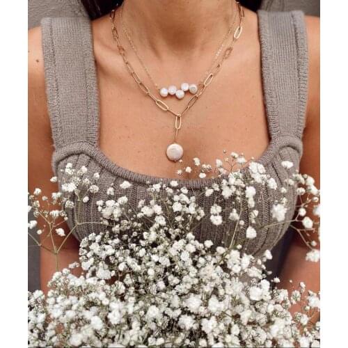 %100 Natural Freshwater Pearl Necklace Women Jewelry Elegant Luxury Accessory Pearl Jewelry