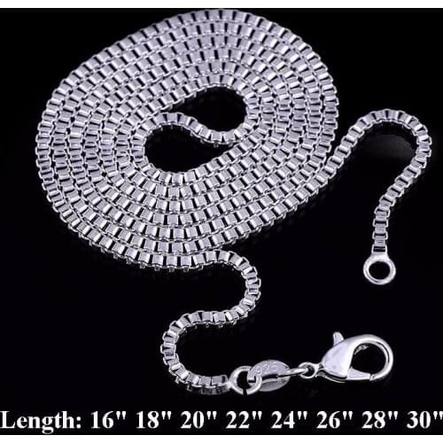 16-30inch Square Box Link Chain Necklace Necklace Choker Clavicle Necklace Fashion Jewelry