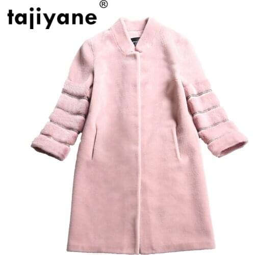 Real Fur Coat Sheep Shearing Fur Mink Fur Coat Wool Jacket Double-faced Fur 2021 Winter Coat Women Long Korean Women Tops ZT327