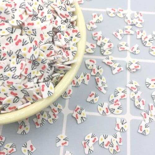 Polymer Hot Clay Cartoon Cat Slices Sprinkles for Crafts DIY Tiny Cute Plastic Klei Mud Particles Nail Art Decorations 10mm