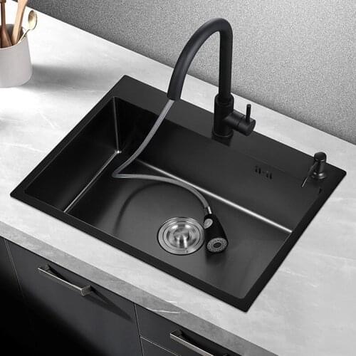 Sink Square Table Single Groove Stainless Steel Sink Kitchen Sink Large Basin Household Integrated 304 Stainless Steel