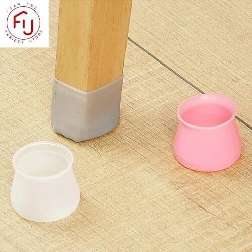 Silicone Chair Leg Cap Round Square Anti-slip Table Foot Dust Cover Socks Floor Protector Pads Pipe Plug Furniture Leveling Feet