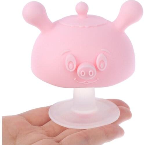 Baby Silicone Teethers Newborn Cartoon Small Mushroom Teething Toy Multifunction Chewable Teethers Infant Nursing Appease Nipple